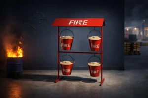 Fire Buckets with Stand – 4 Bucket Fire Safety Set