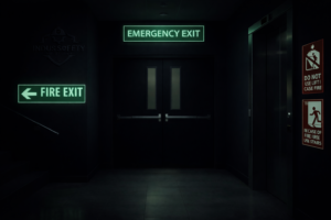 Night Reflective Fire Safety Sign Stickers – Emergency & Exit Signage