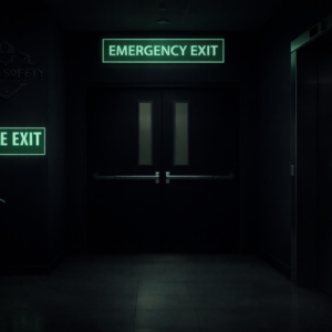 Night Reflective Fire Safety Sign Stickers – Emergency & Exit Signage